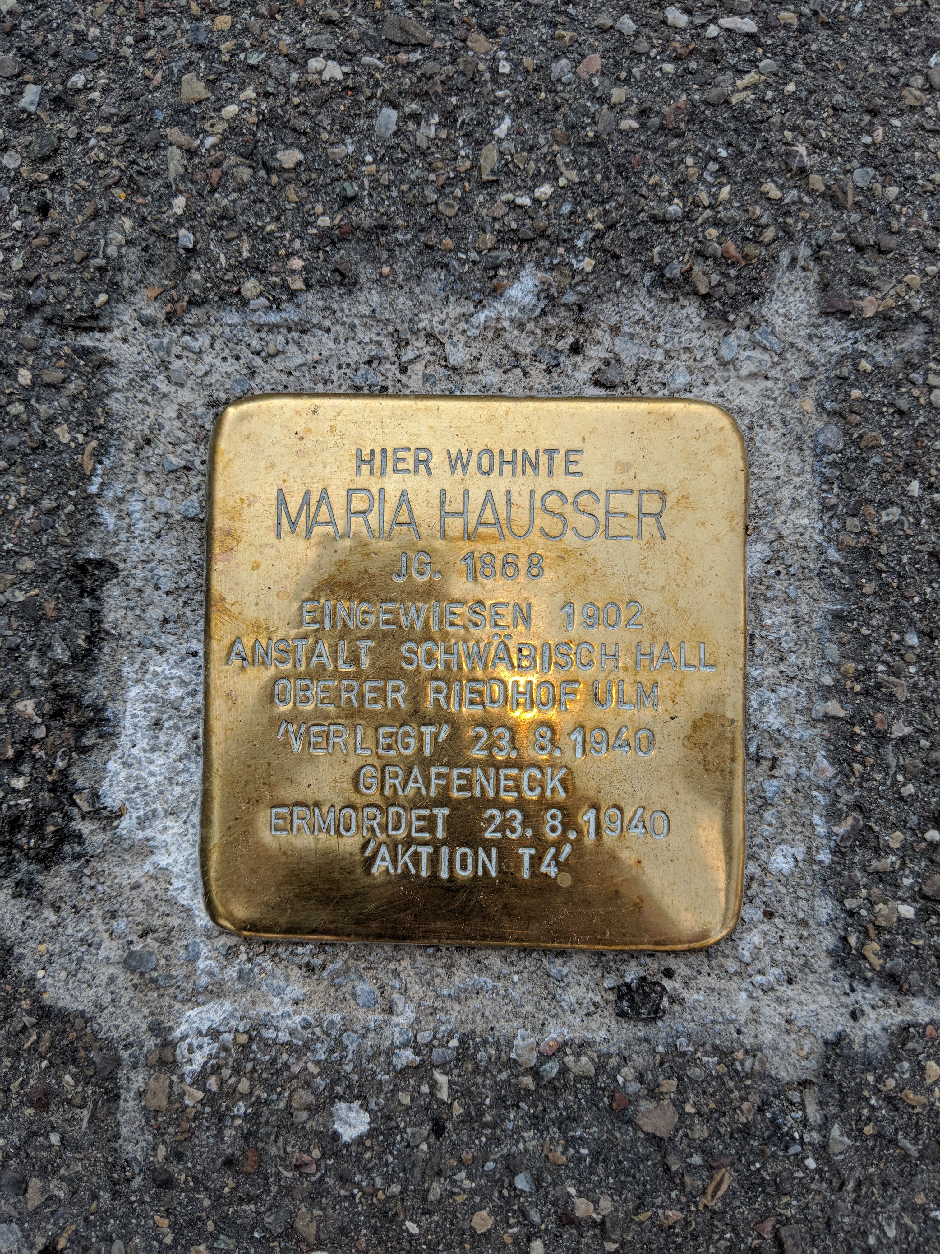 Stolperstein für Maria Hausser